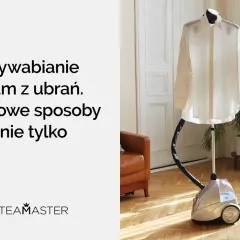 Parowy generator z koszulą na wieszaku, gotowy do walki z trudne plamy niewiadomego pochodzenia.