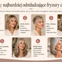 Kobieta z włosami średniej długości, ułożonymi w eleganckiego boba, uśmiecha się.