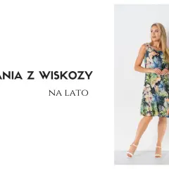 Kobieta w kwiecistej sukience z wiskozy, która świetnie oddycha latem.
