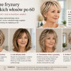Pięć inspirujących fryzur dla bardzo cienkich włosów po 60. roku życia, dodających objętości i lekkości.