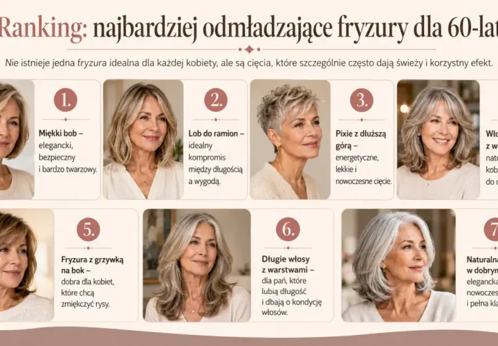 Kobieta z włosami średniej długości, ułożonymi w eleganckiego boba, uśmiecha się.