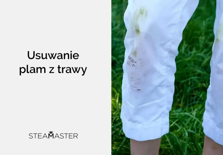 Białe spodnie z zielonymi plamami od trawy. Dowiedz się, czym sprać trawę i przywrócić ubraniom nieskazitelny wygląd.