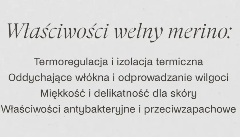 Właściwości wełny merino: termoregulacja, izolacja, oddychalność, miękkość, antybakteryjność. Dowiedz się, co to wełna merino!