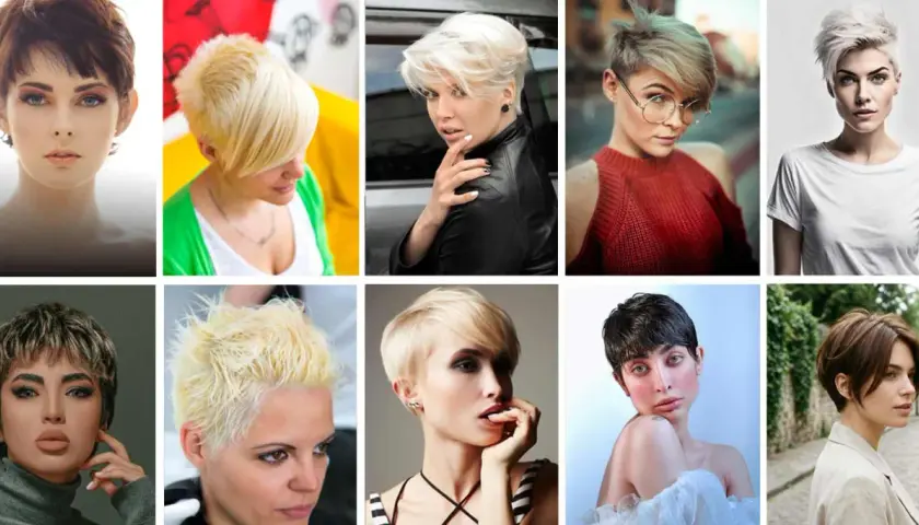 Kolekcja inspiracji: różne warianty modnej fryzury bixie cut. Krótkie, stylowe cięcia dla odważnych kobiet.
