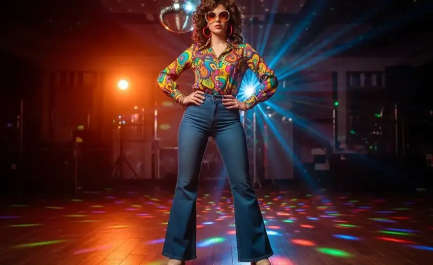 Stylizacje inspirowane latami 70. bez efektu kostiumu