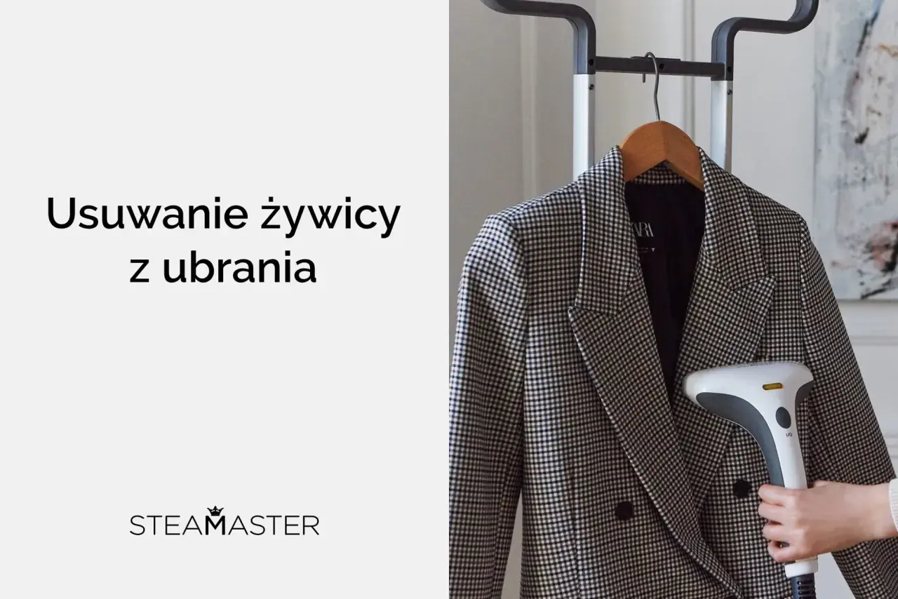Jak usunąć żywicę z ubrania? Parownica Steamaster pomoże odświeżyć marynarkę i pozbyć się trudnych plam.