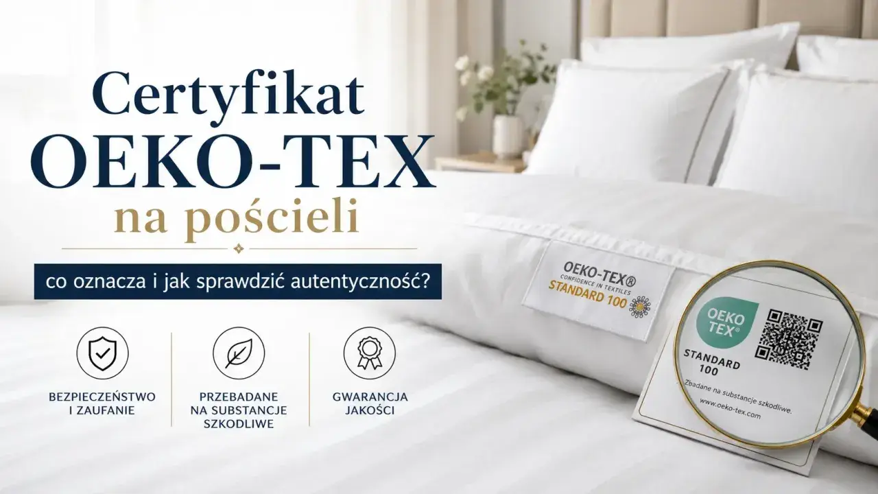 Certyfikat OEKO-TEX na pościeli. Dowiedz się, co to oznacza dla Ciebie i Twojej rodziny, jak bawełna organiczna i inne materiały są badane na substancje szkodliwe.