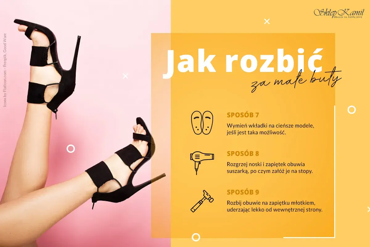 Jak rozciągnąć buty? Wymień wkładki, rozgrzej suszarką lub rozbij młotkiem.