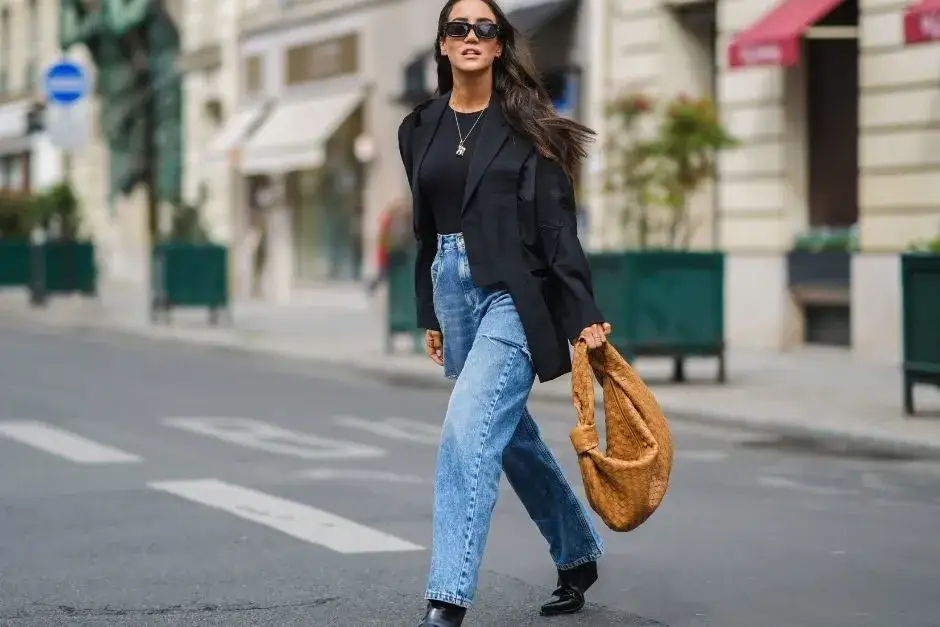 eleganckie stylizacje spodnie boyfriend marynarka szpilki