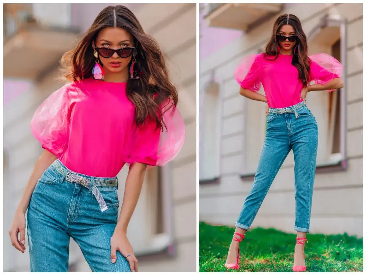 stylizacje bluzka oversize różne typy sylwetek